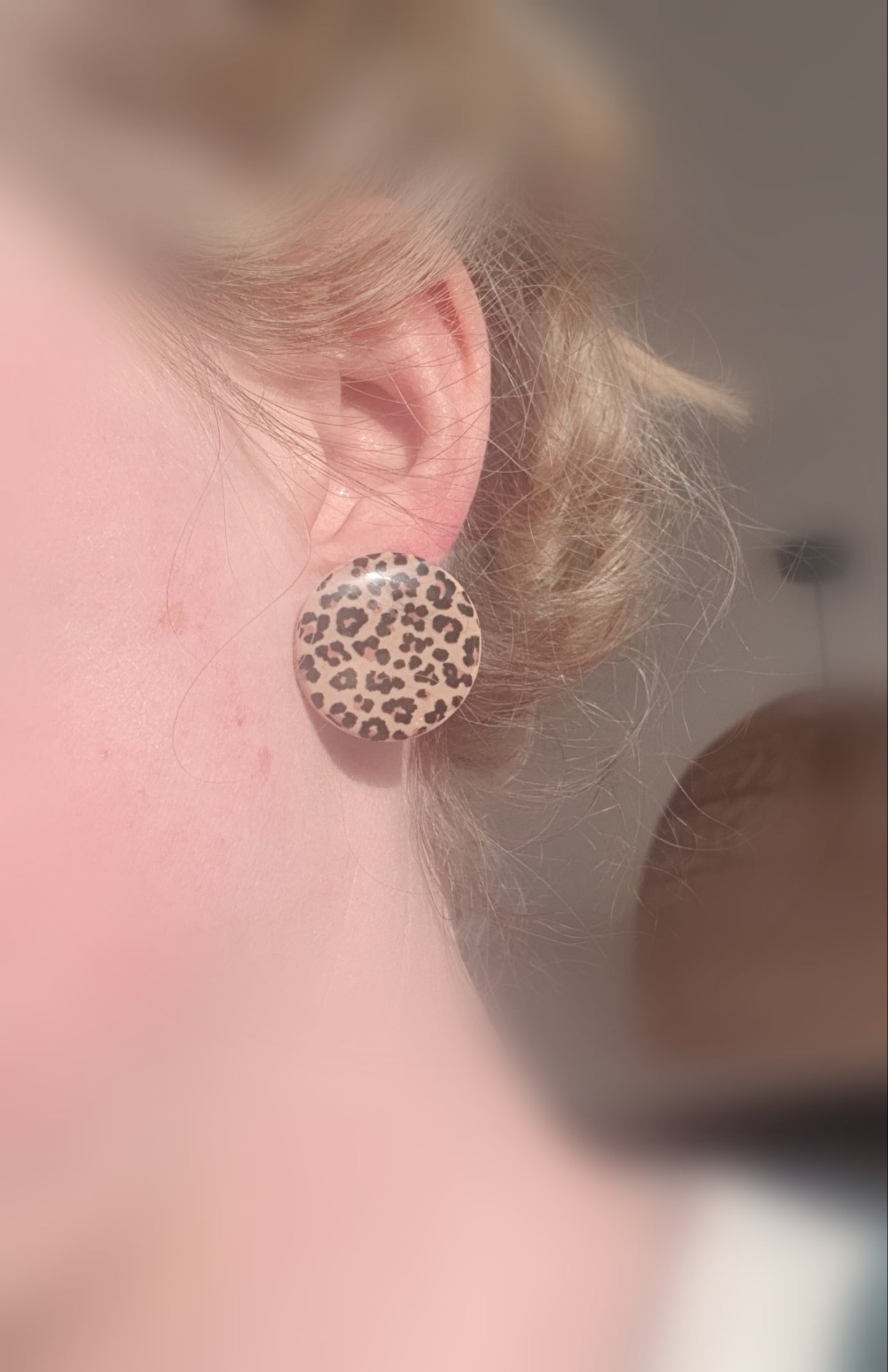 "Niamh loves a bit of leopard print" large stud