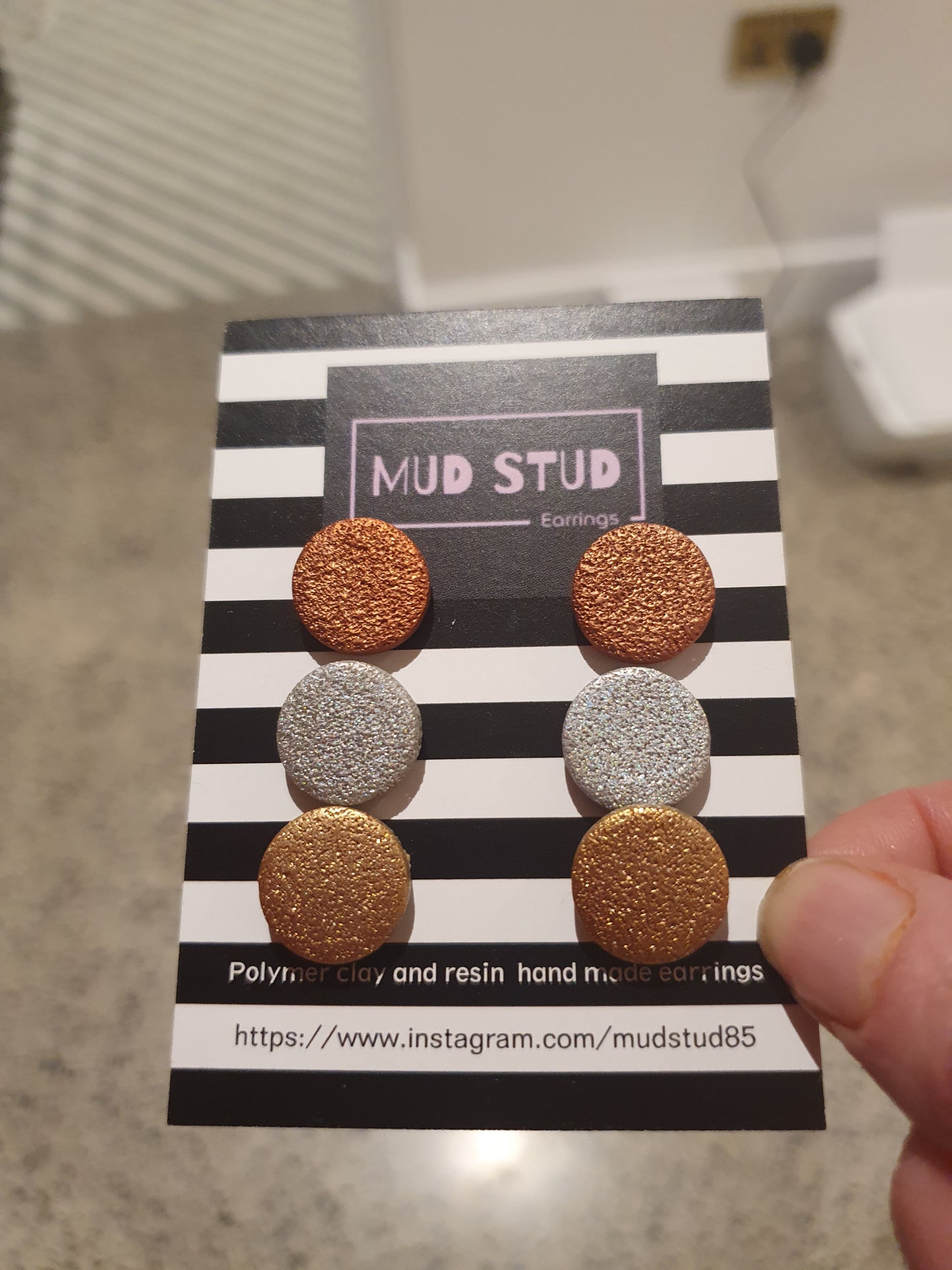 Metallic textured studs